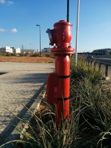 Sensor on hydrant-Red