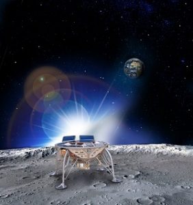 הדמיית החללית הישראלית הראשונה של עמותת SPACEIL שתנחת על הירח הדמיה יחצ (1)