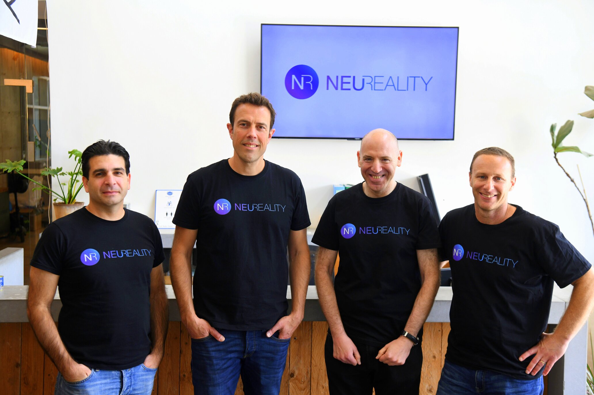 NeuReality leading team. From left to right - VP VLSI Yossi Kasus, CEO Moshe Tanach, CTO Lior Khermosh, VP Operations Tzvika Shmueli. Photo - Yossi Zeliger